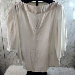 mazik White Polyester Boat Neck Top